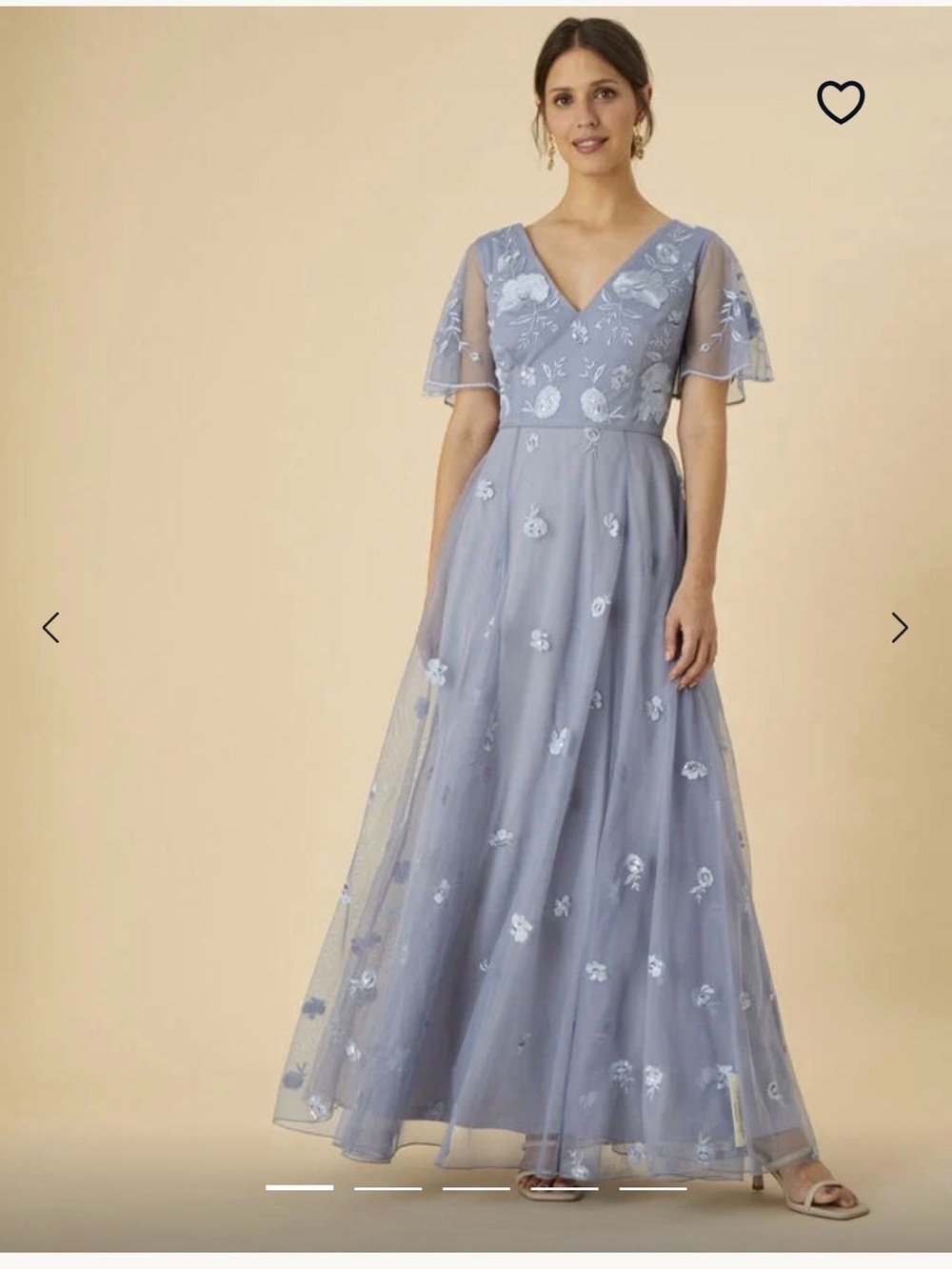 Monsoon “Bree embroidered maxi dress in blue”